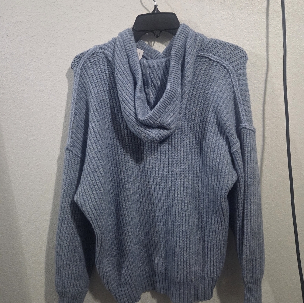 Cozy Casual Waffle Knit Hoodie Sweater Oversized Pullover for Fall & Winter SM - Picture 3 of 8